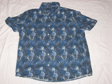 koszula krótki rękaw hawajska kwiaty XXL 45 46