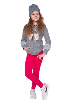 OCIEPLANE Legginsy dziecięce zimowe RÓŻÓWY D1Z 98