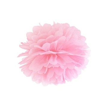 POMPON bibułowy 25cm JASNORÓŻOWY chrzest komunia