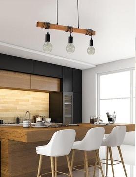 ПОТОЛОЧНЫЙ ПОДВЕСНОЙ СВЕТИЛЬНИК, ПОТОЛОЧНАЯ ЛЮСТРА, 015-3 LED WOOD, ЛОФТ, ГОСТИНАЯ, СТОЛ, ЗАЛ