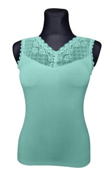 TOP BLUZKA PODKOSZULKA KOSZULKA Z KORONKĄ DAMSKA