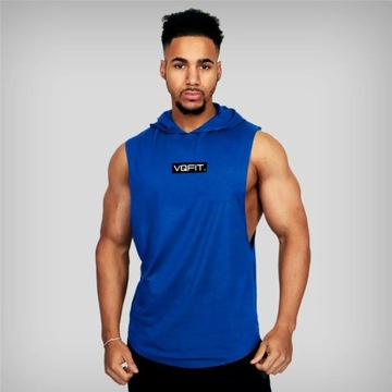 Brand Gym Clothing Mens building Hooded Tank Top C