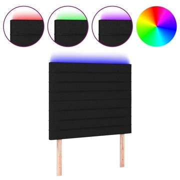 VidaXL Zagłówek do łóżka z LED, czarny,