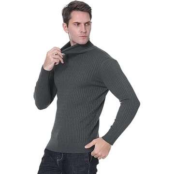 New Men's Turtleneck Sweater Casual Men's Knitted