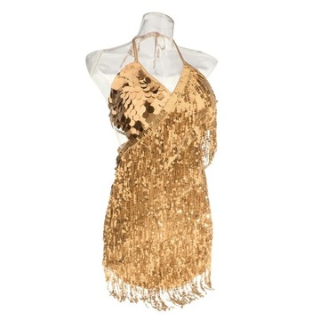 Золотая юбка для бальных танцев, самбы, танго, латиноамериканской вечеринки