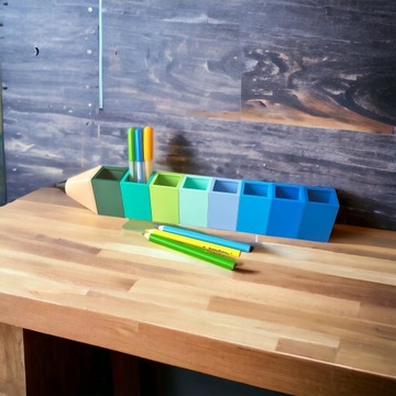 Sorter na kredki 8 kol Organizer na biurko piórnik Prezent na urodziny EKO