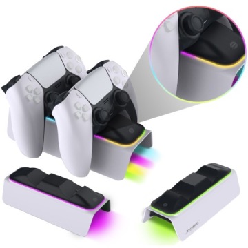 Nabíječka Pro Pady PS5, Dvojitá Nabíjecí Stanice Pro Rgb Podsvícení