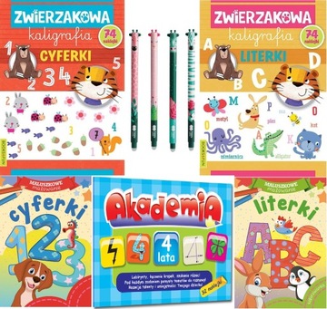 Pakiet Kaligrafia poznaję i ćwiczę, dla 4 latka z długopisem.