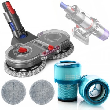 MOP SCZOTKA TURBO GŁOWICA MOPUJĄCA DO DYSON V7 V8 V10 V11 V15 2X FILTR XXXL