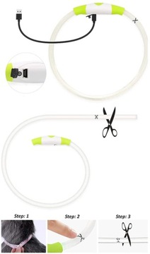 Светящийся светодиодный ошейник для собак и кошек, регулируемый размер USB. л