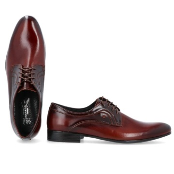 МУЖСКИЕ ФОРМАЛЬНЫЕ ТУФЛИ ИЗ НАТУРАЛЬНОЙ КОЖИ 046 КОРИЧНЕВЫЕ R 44