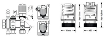 Термоэлектрический актуатор Engo M30x1,5 230 В для теплого пола