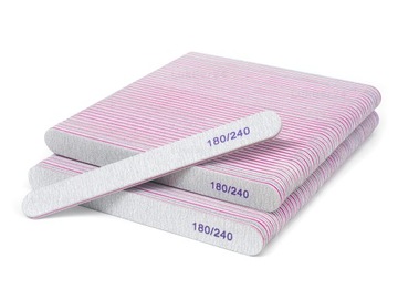 100 x Pilnik do Paznokci PROSTY Zebra 180/240