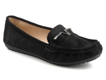 Mokasyny damskie obuwie Sabatina buty czarne r.39
