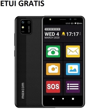 SMARTFON PROSTY DLA SENIORA MAXCOM MS554 PRZYCISK SOS + ETUI GRATIS!