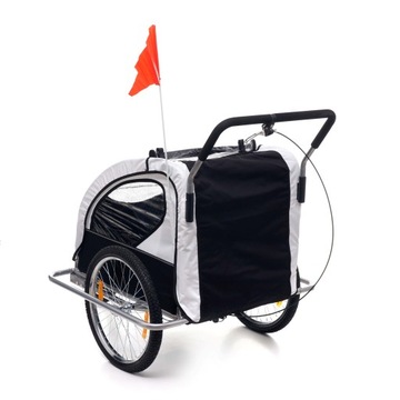 СКЛАДНОЙ ВЕЛОСИПЕДНЫЙ ПРИЦЕП 3в1 LED 01 ДЕТСКИЙ, БЕЛЫЙ