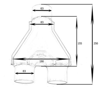 Y-ТРУБКА ВЫХЛОПНАЯ ТРУБА 63 - 63 мм BM SPORT