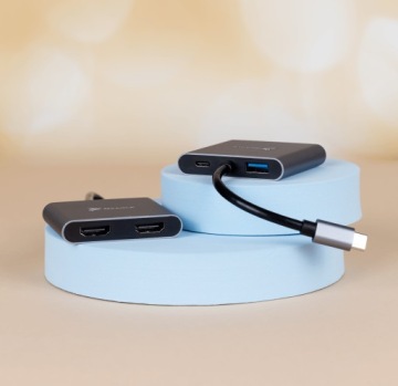 Адаптер HUB USB-C Dual 2x HDMI 4K USB MacBook PD