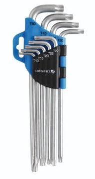 Klucze torx 9cz CrV HOGERT HT1W818 długie