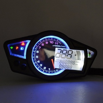 UNIWERSALNY LICZNIK CYFROWY MOTOCYKL MOTOR SKUTER QUAD LCD 11000 RPM