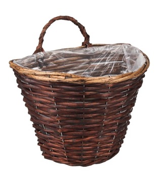 WENGE KOSZ KWIETNIK NA ŚCIANĘ 28x20x22/28 cm