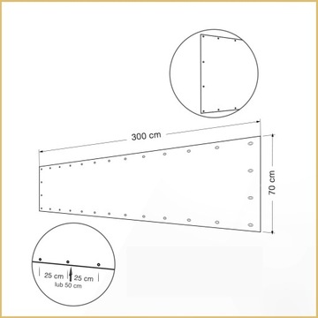 OSŁONA BALKONOWA 0,7X3M NA BALKON BEŻOWA + GRATIS!