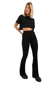 W15105 *BOOHOO SPODNIE JEANSY DZWONY WYSOKI STAN M