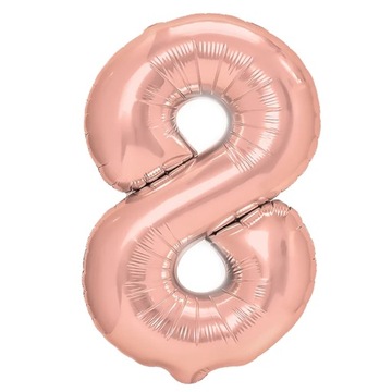 Balon Foliowy Cyfra 8 Duża Rose Gold Różowa 100cm