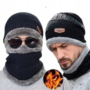 CZAPKA Z KOMINEM MĘSKA OCIEPLANA RÓŻNE KOLORY