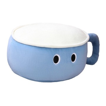 Cup Shape Pillow Nordic Plush Throw Pillow Decorative Knotted Pillow blue