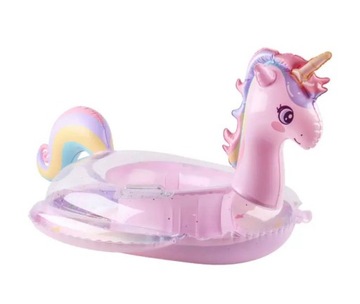 Кольцо для плавания с сиденьем Unicorn Glitter Pink для бассейна и пляжа