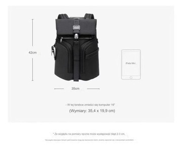 TUMI Stylowy plecak na laptopa Plecak podróżny 15,6”niebieski