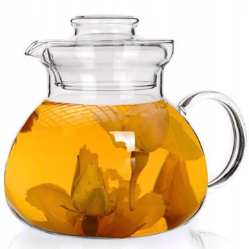 Dzbanek do herbaty szklany żaroodporny z dziubkiem 1,5 litra