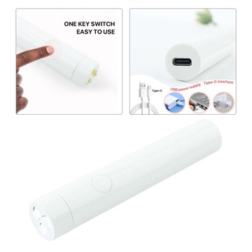 *Мини-УФ-лампа для лака для ногтей с фонариком, быстросохнущая, карманная, белая.