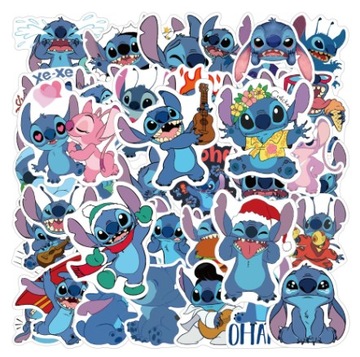 Водостойкие разноцветные наклейки со сказками Лило и Стич, 50 шт.
