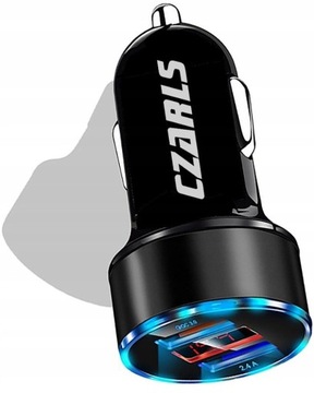 АВТОМОБИЛЬНОЕ ЗАРЯДНОЕ УСТРОЙСТВО 2 x USB QC 3.0, светодиодный вольтметр, светодиодная подсветка