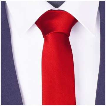 Узкий мужской галстук в японском стиле шириной 6 см, гладкий красный wp02