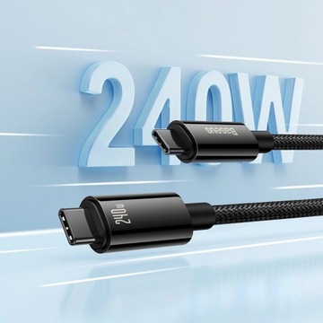 ТЕЛЕФОННЫЙ КАБЕЛЬ BASEUS STRONG USB TYPE C – USB TYPE C 240 Вт QC PD 2M