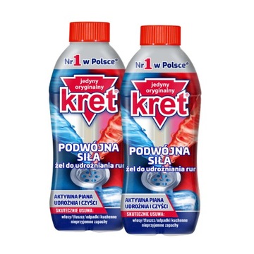 Kret Żel do Udrażniania Rur Podwójna Siła 700g x2