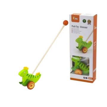 DREWNIANY DINOZAUR PCHACZ NA KIJU VIGA TOYS ZWIERZĄTKO