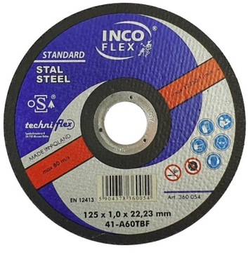 TARCZA DO CIĘCIA METALU STALI INCOFLEX 125 x 1,0