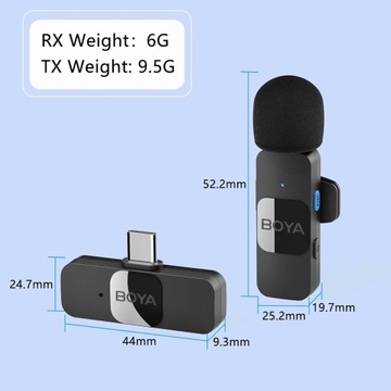 BOYA Беспроводной петличный микрофон для Android-смартфона USB C