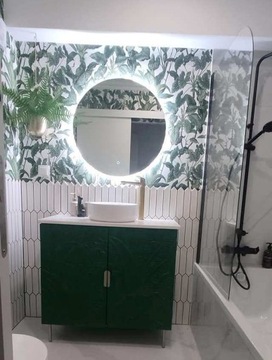 КРУГЛОЕ ЗЕРКАЛО 80, СЕНСОРНЫЙ ПЕРЕКЛЮЧАТЕЛЬ СО СВЕТОДИОДНОЙ ПОДСВЕТКОЙ