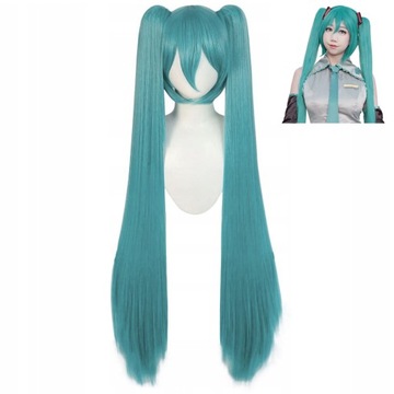 PERUKA NA HATSUNE MIKU COSPLAY 110CM DLA KARNAWAŁ