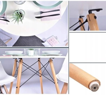 КРУГЛЫЙ СТОЛ DSW В СКАНДИНАВСКОМ СТИЛЕ БЕЛЫЙ 80x75