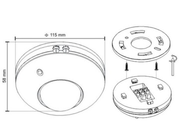 CZUJNIK RUCHU SUFITOWY NATYNKOWY ŚCIENNY PIR LED SENSOR CZUJKA PIR 360°