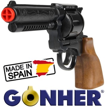 REWOLWER NA KAPISZONY HUKOWY GONHER PISTOLET KOWBOJA Z METALOWYM BĘBENKIEM