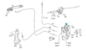 ZÁMEK DVEŘE POSUVNÝCH ELEKTRICKÉ MERCEDES VITO W639