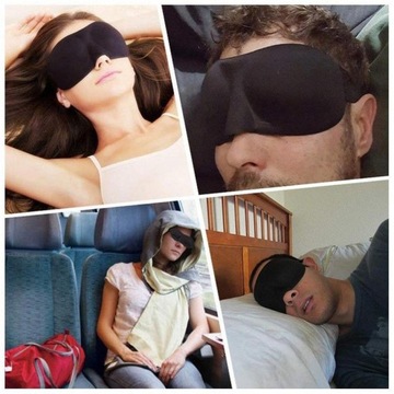 Maska unisex maseczka opaska na oczy do spania samolotu hotelu komfort 3D