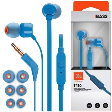 SŁUCHAWKI DOKANAŁOWE Z MIKROFONEM JBL TUNE 110 BAS